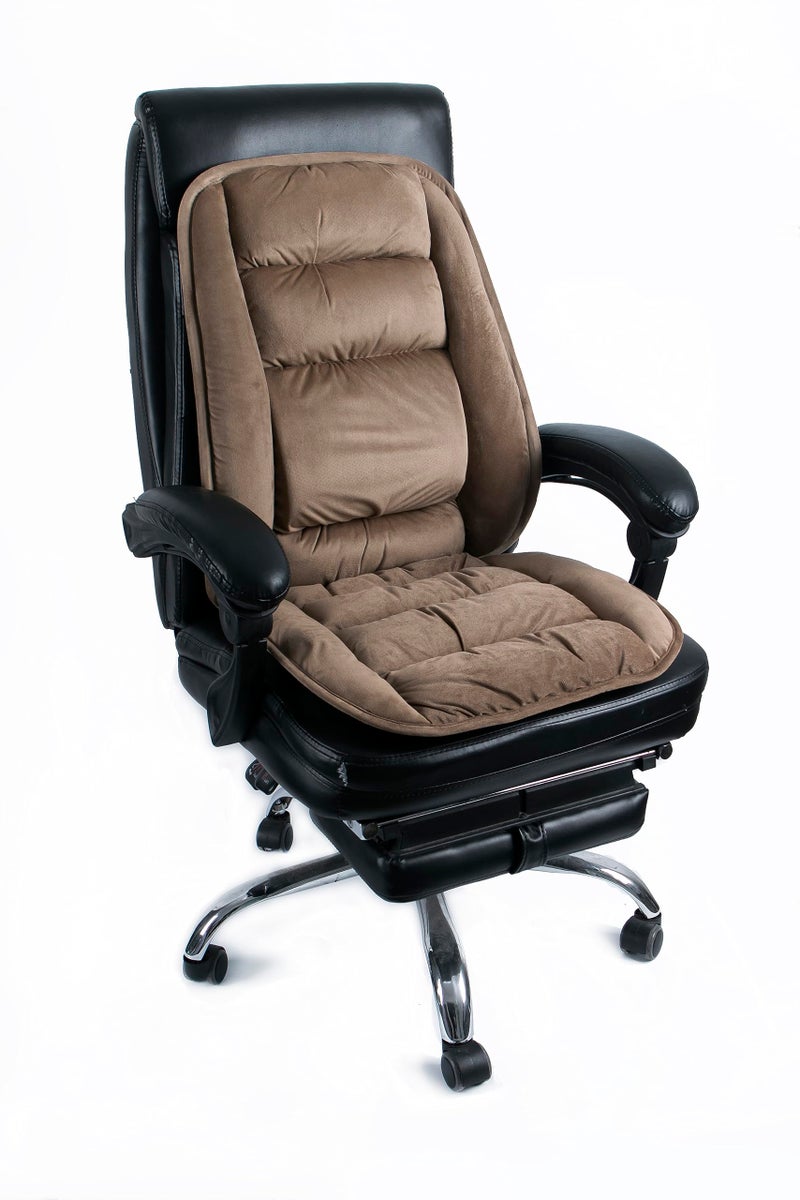 ALIBO Low Back Pain Relief Large Size Firm Lumbar Support and Nonslip Recliner Chair Seat Pads Cushion Back Rest Lumbar Cushion Pillow for Office,Dinning Desk Chair,Car,Truck Seats-Coffee - Image 3